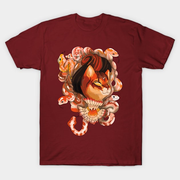 Cat ans snakes T-Shirt by Shadowsantos